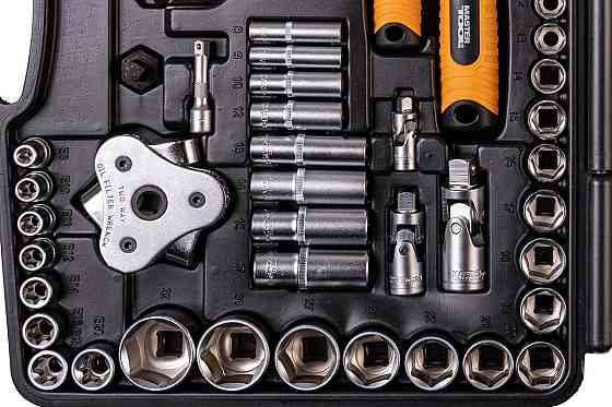 Набор инструментов MASTERTOOL PROFI ¼"&⅜"&½"&TORX 121 шт 4-13 мм 9-19 мм 20-32 мм Е8-Е20 CrV50BV30 п Харків