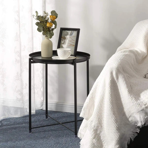 Столик Макс журнальний круглий чорний Дніпро - зображення 4