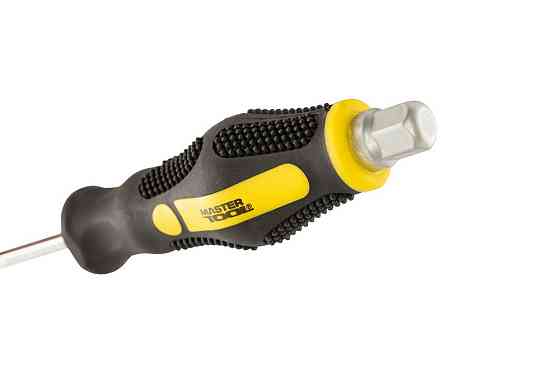 Отвёртка ударная шлицевая магнитная MASTERTOOL EXTERNAL HEX SL6х150 мм ручка с TPR покрытием 49-6615 Харків