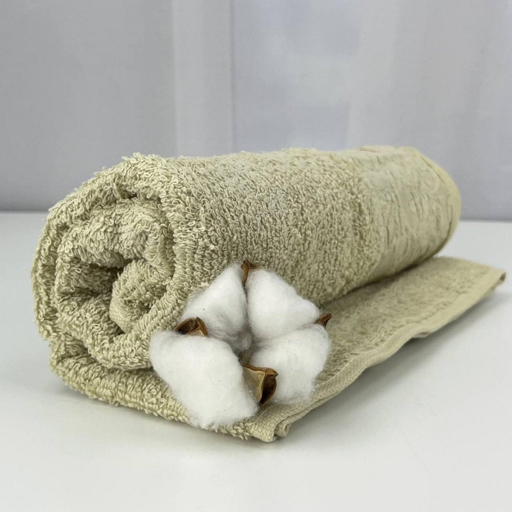 Рушник для обличчя махровий Febo Vip Cotton Botan Туреччина 6401 бежевий 50х90 см Київ - зображення 1