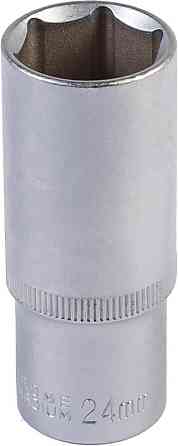 Головка торцевая 6-гранная удлиненная MASTERTOOL ½" 24 мм L 78 мм CrV 78-0524 Харків