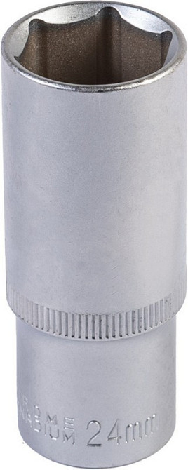 Головка торцевая 6-гранная удлиненная MASTERTOOL ½" 24 мм L 78 мм CrV 78-0524 Харків - зображення 1