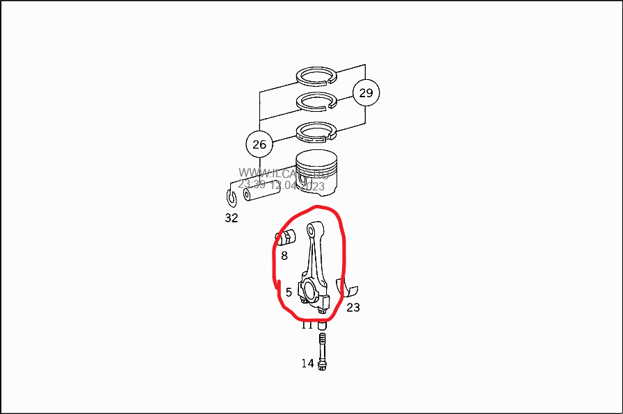 Mercedes A1110300220, Шатун Mерседес дв. М111, оригінал A1110300720 б/у Вінниця - зображення 5