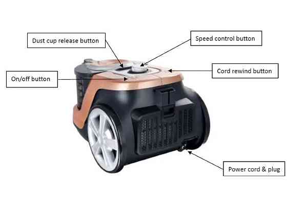Пилосос циклонний безмішковий SAUBER VCE-125693. 1 bronze-brown Косов