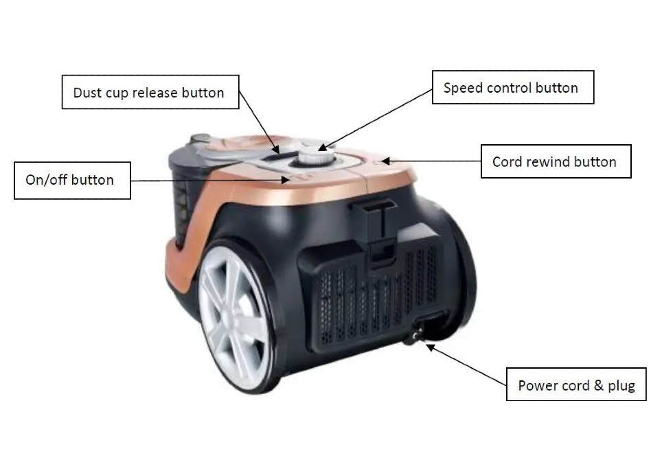 Пилосос циклонний безмішковий SAUBER VCE-125693. 1 bronze-brown Косов - изображение 4