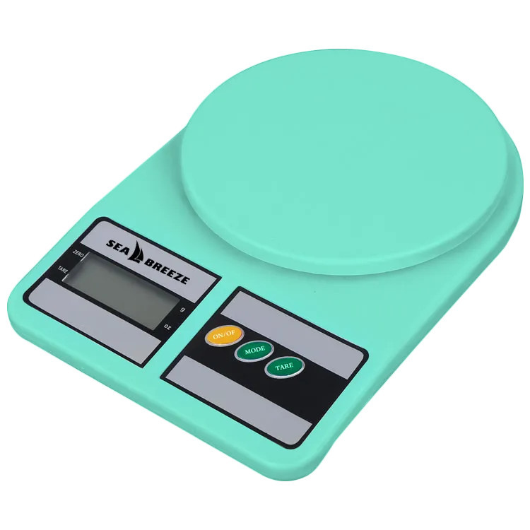 Ваги кухонні електронні SeaBreeze SB-070 10 кг бірюзові Киев - изображение 1