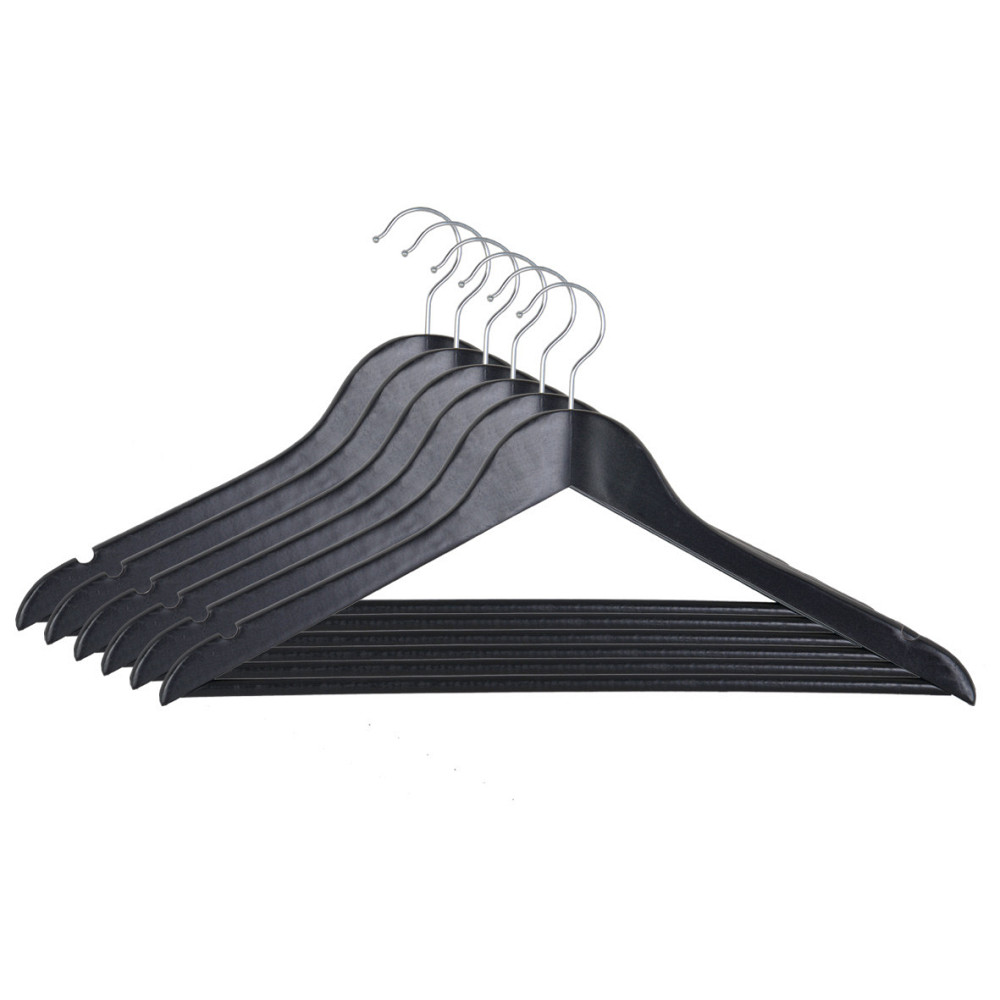 Вешалка EVERYDAY, 44,5 х 23 х 1,2 см, ТМ МД, одежная, черная (6 шт) 05163B6 Київ - зображення 1