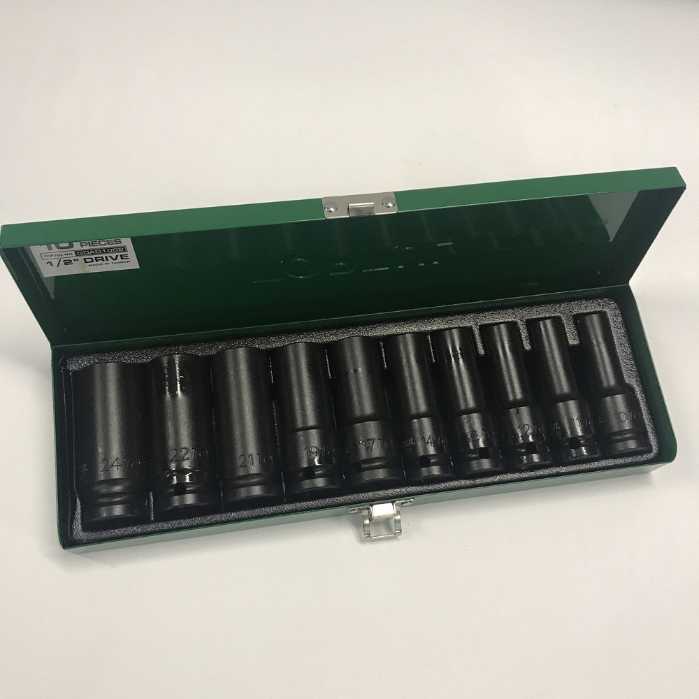 Набор длинных торцевых головок ударных TOPTUL 1/2" 10-24мм 10ед. GDAD1002 Харьков - изображение 2