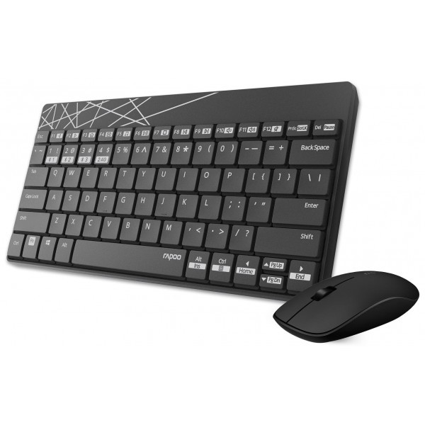 Комплект (клавіатура, мишка) Rapoo 8000M Wireless Black Харків - зображення 3