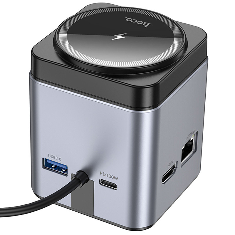 Переходник HUB Hoco HB49 Effortless 9in1 100W с БЗУ Херсон - зображення 2