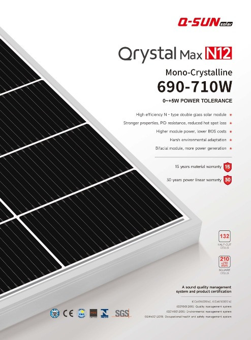 Сонячні панелі батареї фотомодулі 700W Q-sun solar Львов - изображение 1
