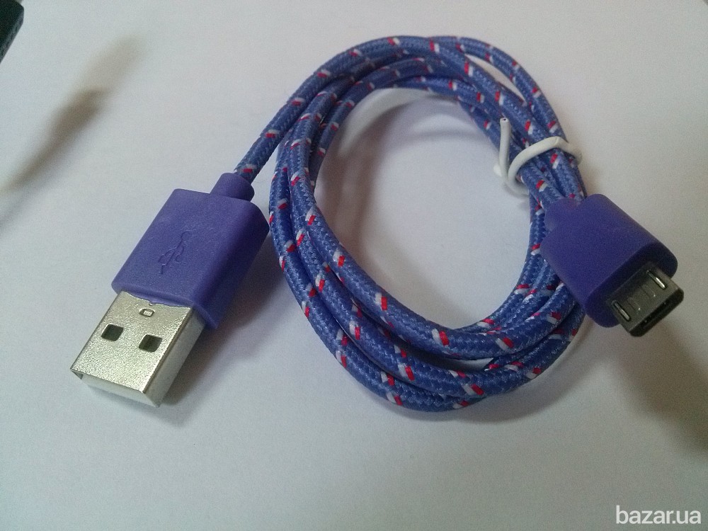Micro USB Кабель 1 метр шнур плетенный Бориспіль - зображення 7