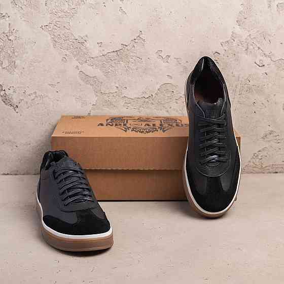 Мужские кожаные кроссовки Classic Black Київ