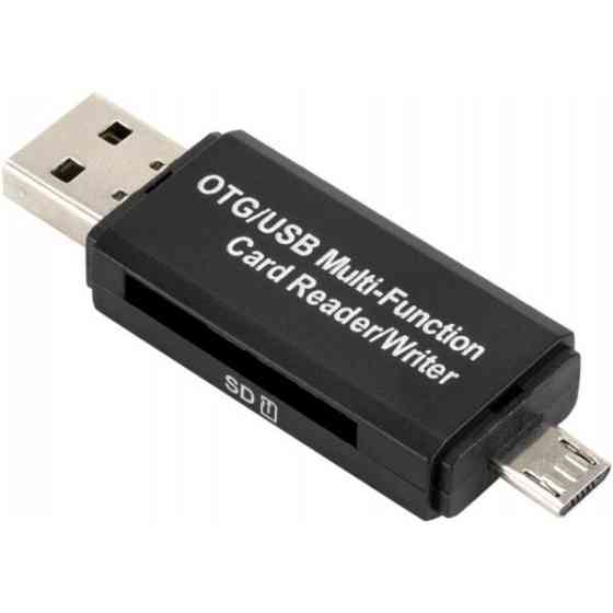 DM Кардрідер 2 in 1 USB 2.0, OTG, MicroSD, MicroUSB, TF, Black (Код товару:23037) Харків