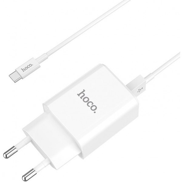 Мережевий зарядний пристрій Hoco C62A 2.1A + cable USB to Type-C White (Код товару:11402) Харків - зображення 4