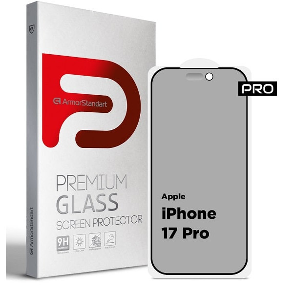 Захисне скло ArmorStandart Pro Anti-spy Matte для Apple iPhone 17 Pro (ARM86418) (Код товару:43379) Харків - зображення 1