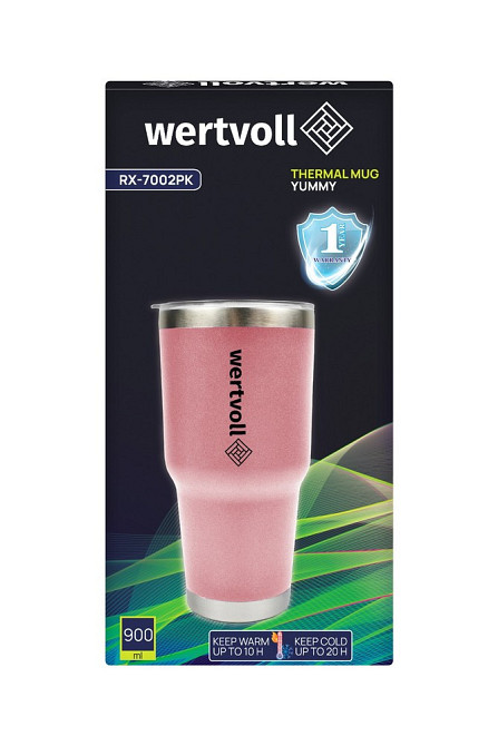 Термокружка WERTVOLL "YUMMY" 900 мл SS розовая RX-7002PK Харьков - изображение 6