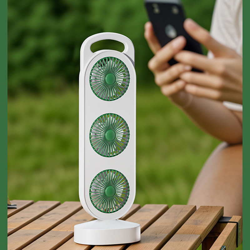 Настольный вентилятор Three Head Fan 1200 mAh Херсон - зображення 8