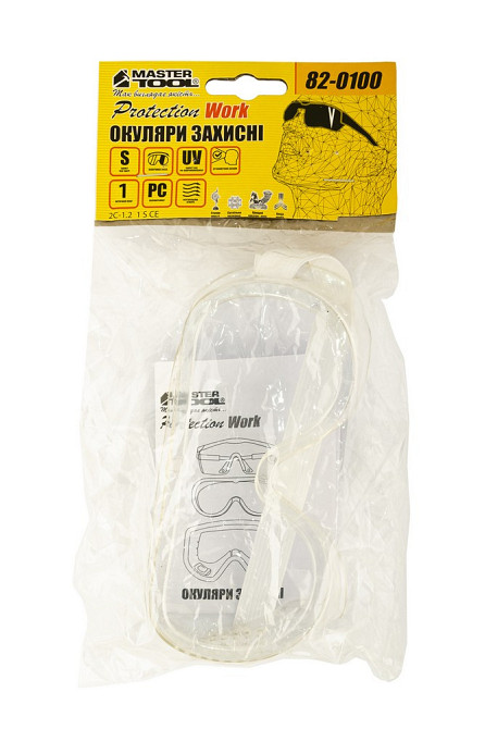Очки закрытые MASTERTOOL ПАНОРАМА оправа силикон вентиляционные отверстия l класс прозрачные 82-0100 Харьков - изображение 2