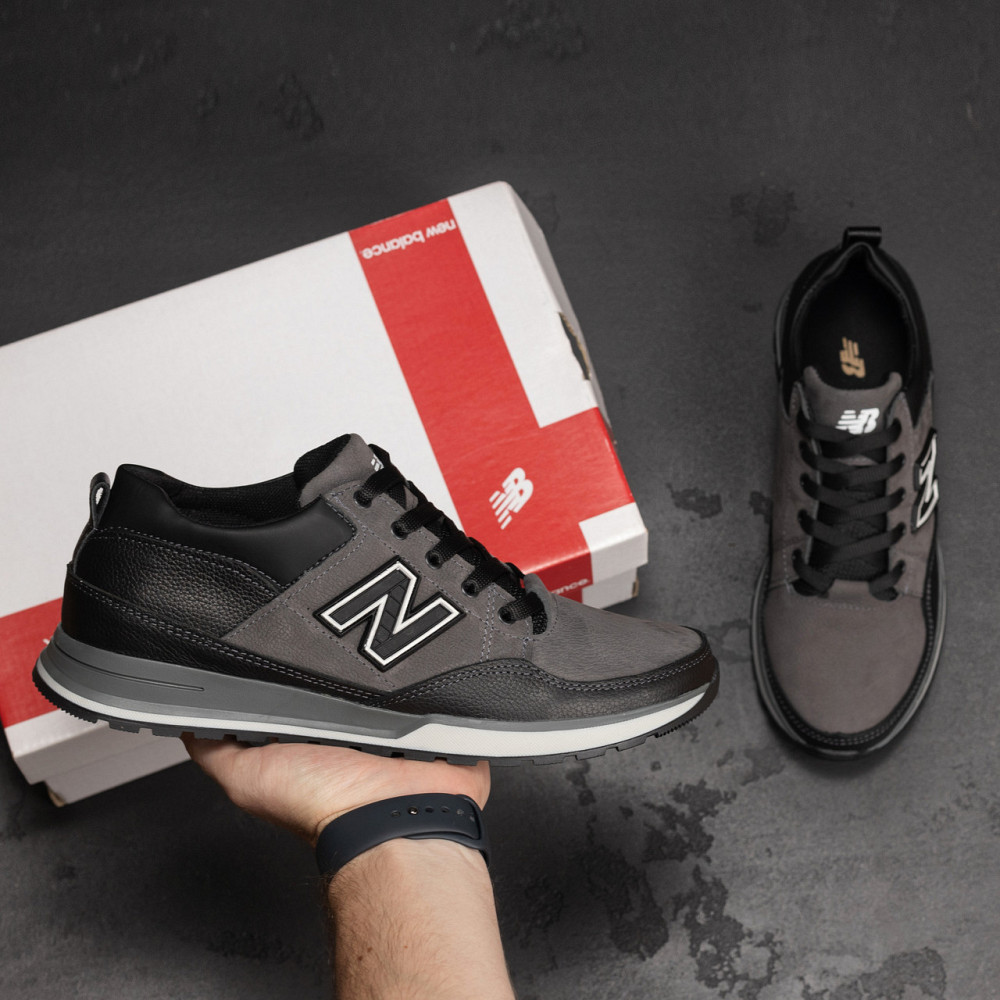 Мужские кожаные кроссовки Clasic Grey Киев - изображение 9