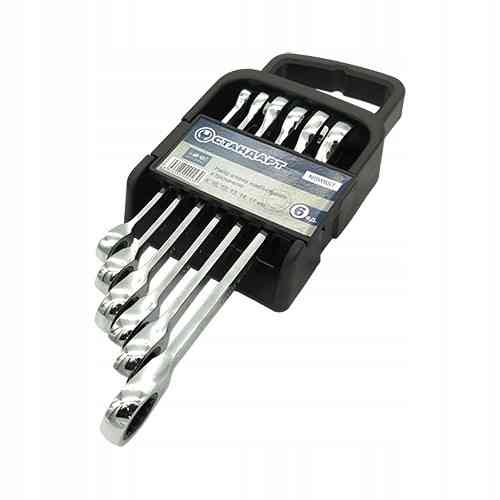 Набор комбинированных ключей трещоточных 8-17мм 6ед. СТАНДАРТ NGW6ST Харків