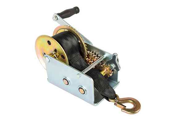 Лебедка барабанная MASTERTOOL 907 кг ремень 8 м 86-8290 Харків