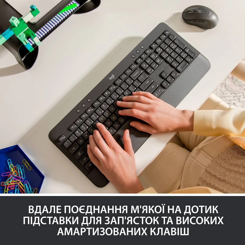 Клавиатура компьютерная безпроводная Logitech Signature K650 USB/Bluetooth Graphite 920-010945 графи Київ - зображення 3