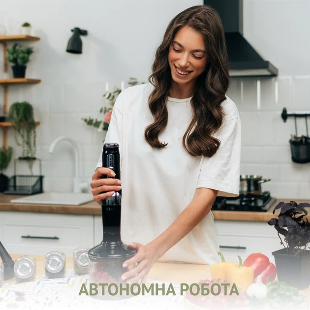 Блендер погружной аккумуляторный QUIN RHB-301 180 Вт черный Київ - зображення 5