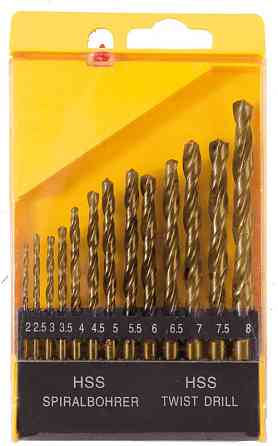 Набор сверл для металла MASTERTOOL 13 шт HSS ТИТАН 2-8 мм plastic box 11-0413 Харків