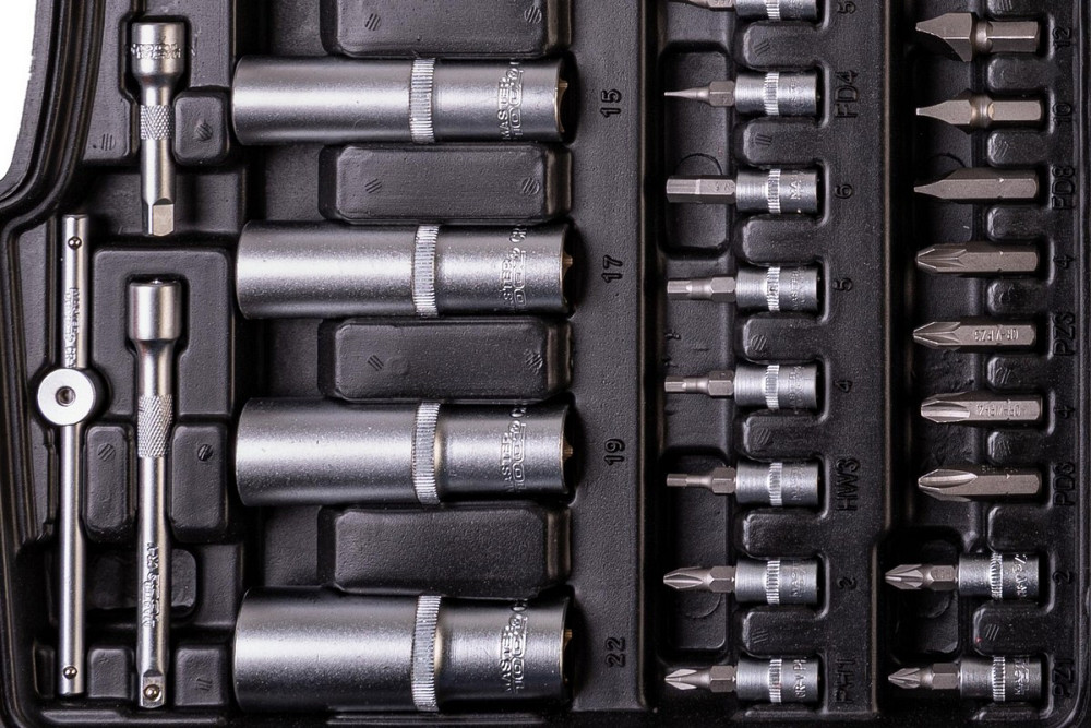 Набор инструментов MASTERTOOL PROFI ¼"&½" 111 шт 4-14 мм 10-32 мм CrV50BV30 противоударный кейс 78-5 Харків - зображення 5