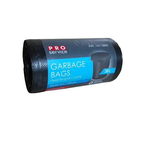 Мешки для мусора PRO-16112800 черные 35 литров 100 штук 50*55 см Киев - изображение 2