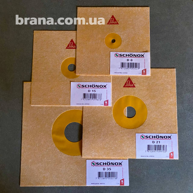 Настінний елемент ущільнення для вводу-виводу комунікацій D8, D15, D21, D35, D65 Вишнёвое - изображение 1