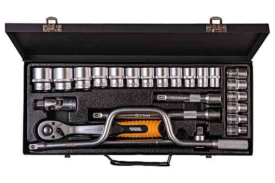 Набор инструментов MASTERTOOL PROFI ½" 24 шт 10-32 мм гнутый вороток CrV50BV30 металлический кейс 78 Харьков