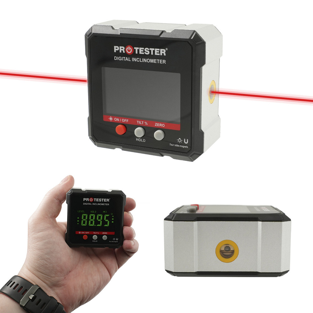 Цифровой угломер (инклинометр) с лазером (4х90°, 4 магнита) PROTESTER 5341-90 Харьков - изображение 4