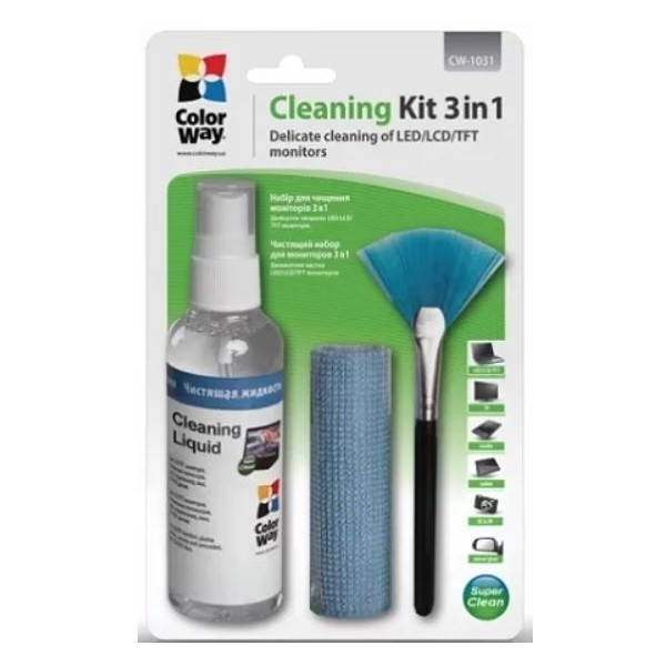 Набір для чистки ColorWay (CW-1031) 3 в 1 для моніторів, ноутбуків Харків - зображення 2