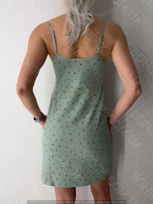 Женская ночная сорочка на тонких бретелях "Green Meadow" (арт. LDK 118/18/03) Кривий Ріг - зображення 6