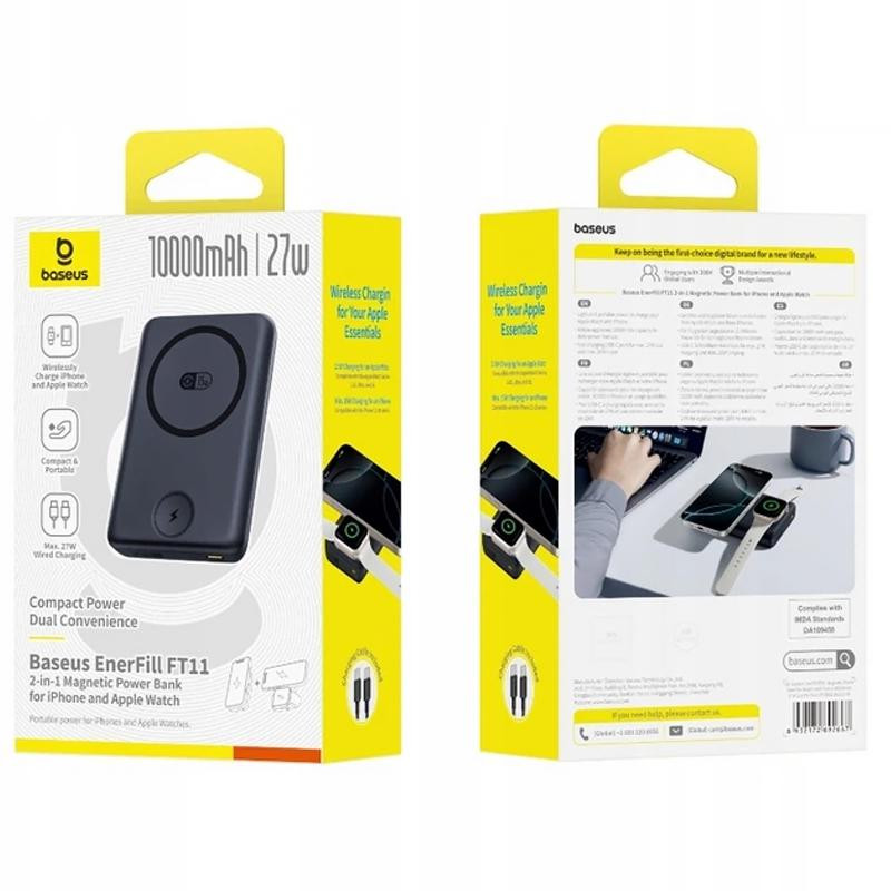 Портативное ЗУ Power Bank Baseus EnerFill FT11 Magnetic PD27W с БЗУ+iWatch 10000mAh (P1008210G123) Херсон - изображение 3