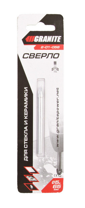 Сверло-пика для стекла и керамики GRANITE 5х65 мм 2-01-056 Харків - зображення 1
