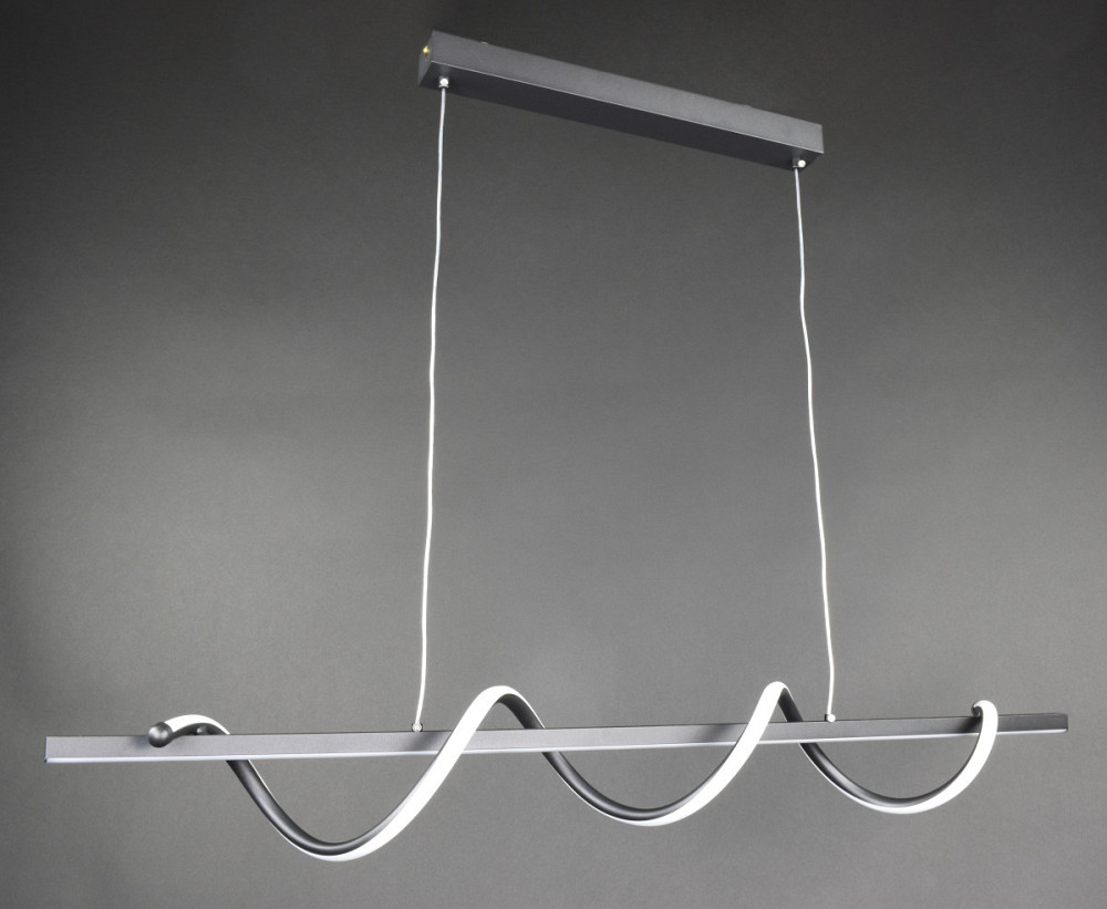 Люстра стельова LED H22L-1000-bk Чорний 25-110х14х100 см. Київ - зображення 1