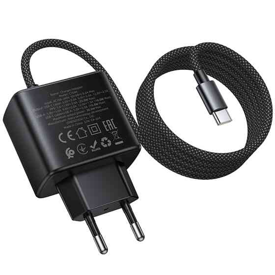 СЗУ Hoco C164A New PD30W+QC3.0 (1USB-A/1C) + встроенный кабель Type-C Херсон