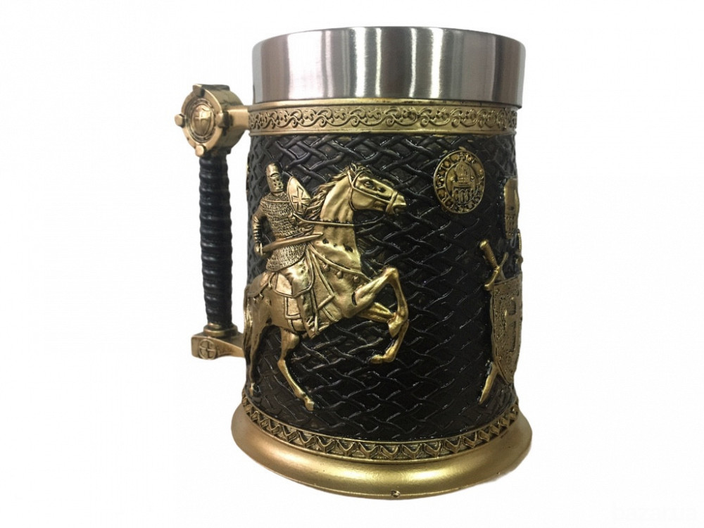 Кружка Чашка 3D Skull Mug Череп Пивная кружка Рыцарь на коне 3D Рыцарь Крестоносец Київ - зображення 5