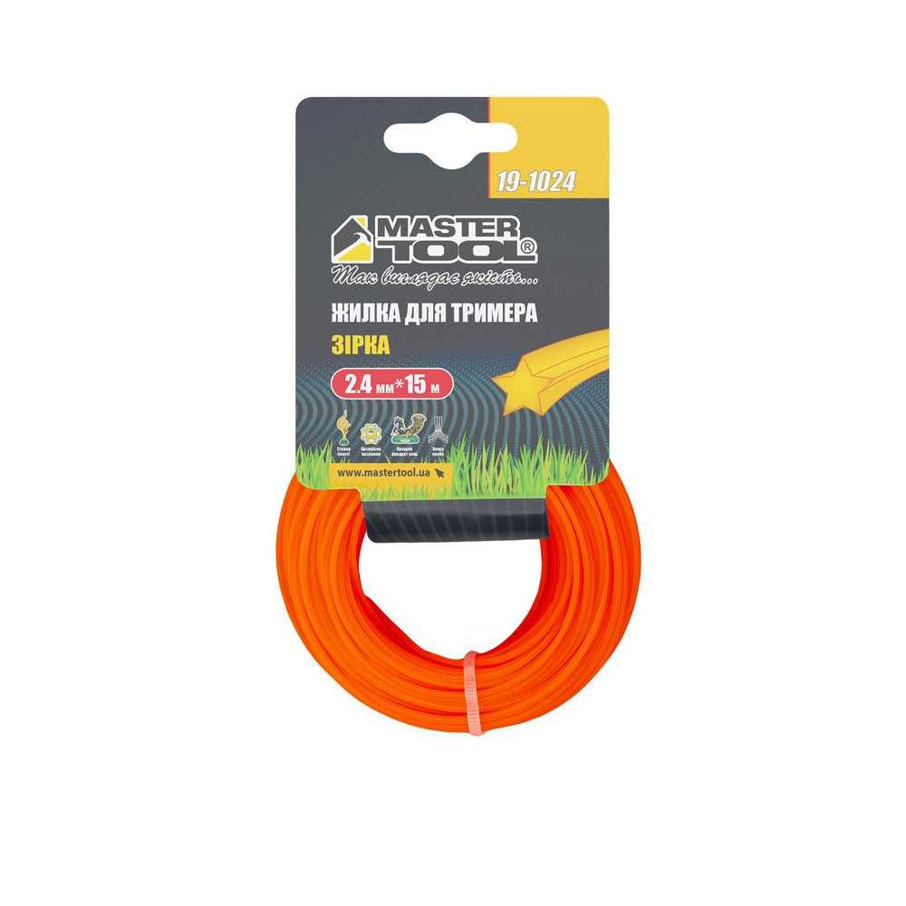 Леска для триммера MASTERTOOL ЗВЕЗДА 2,40 мм 15 м 19-1024 Харків - зображення 2