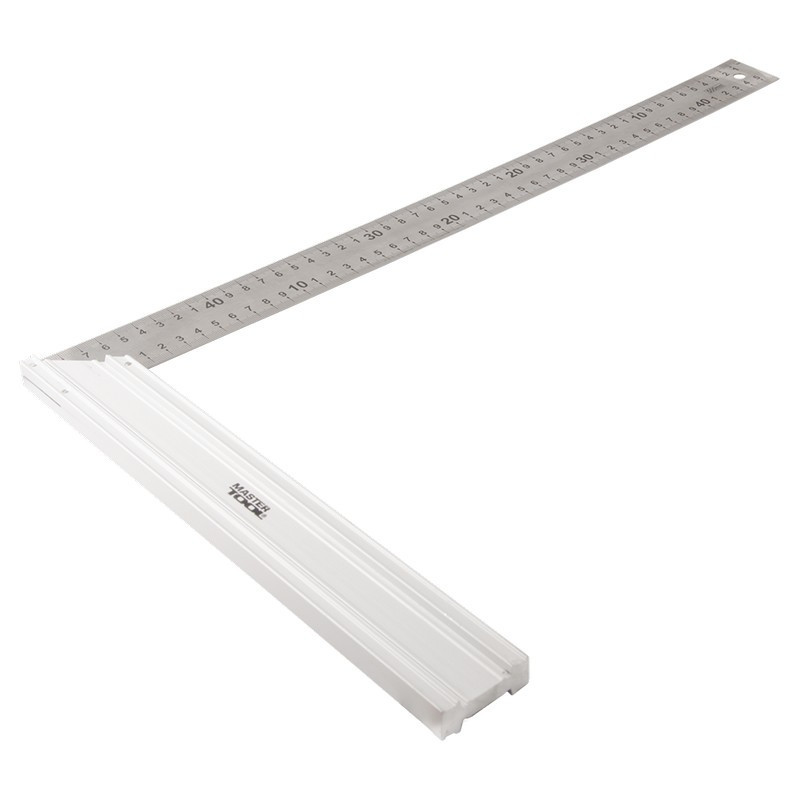 Угольник строительный MASTERTOOL из нержавеющей стали 500 мм ручка Al 30-1500 Харьков - изображение 1