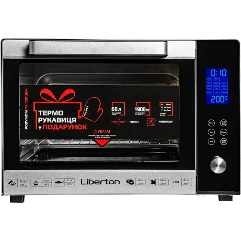 Электропечь Liberton LEO-601E Silver 60 л серебристая Київ - зображення 1