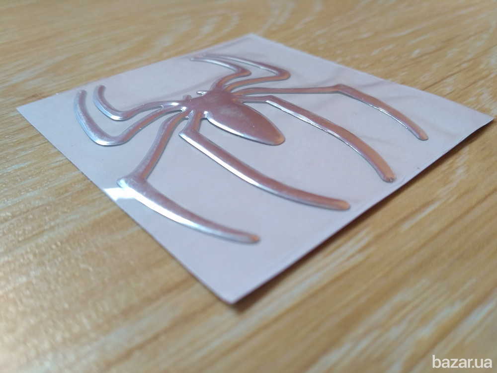 Наклейка на авто ,мото Паук выпуклая Серебро Борисполь - изображение 4