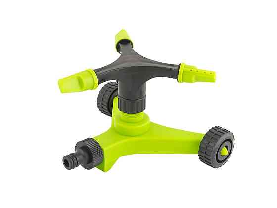 Ороситель для полива вращающийся MASTERTOOL 3-х рожковый ½" на колесиках 12 м 180 м² 92-9332 Харків