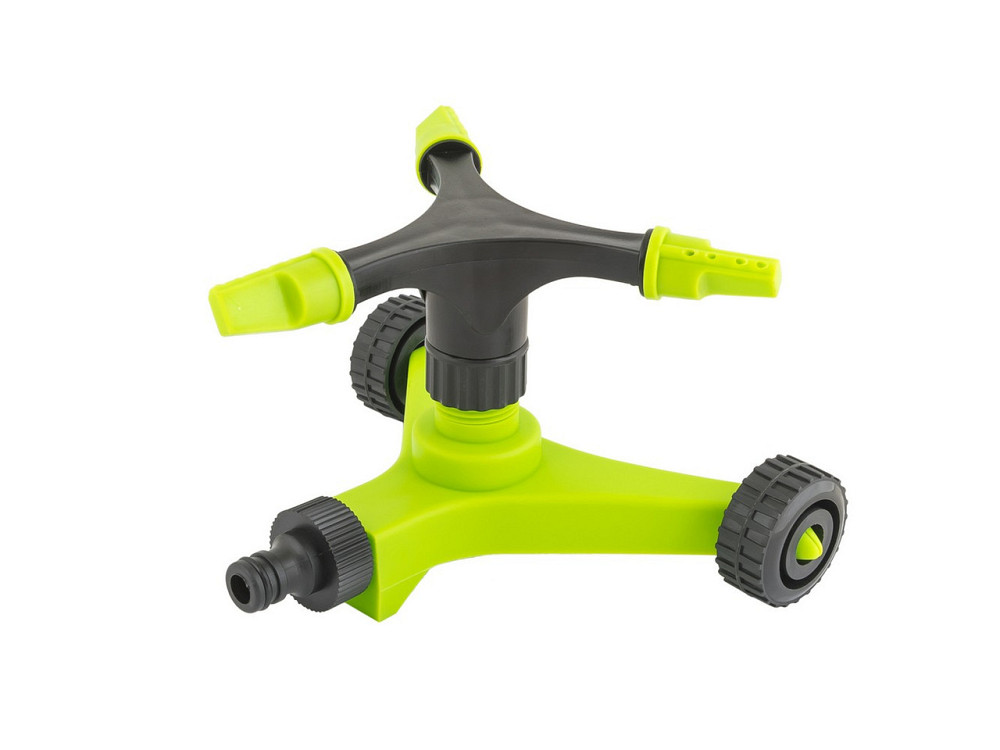 Ороситель для полива вращающийся MASTERTOOL 3-х рожковый ½" на колесиках 12 м 180 м² 92-9332 Харків - зображення 1