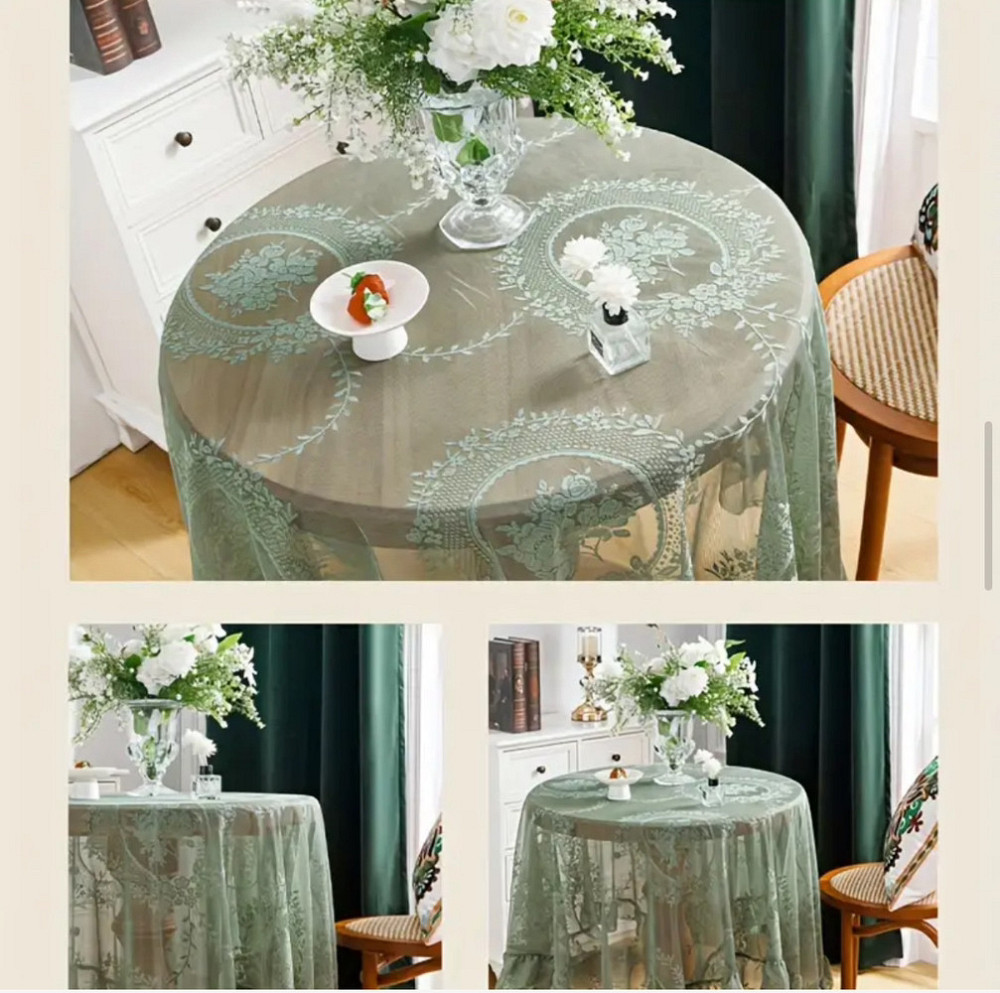 Скатерть кружевная Malva 1.1х1.5м зеленая Одеса - зображення 3