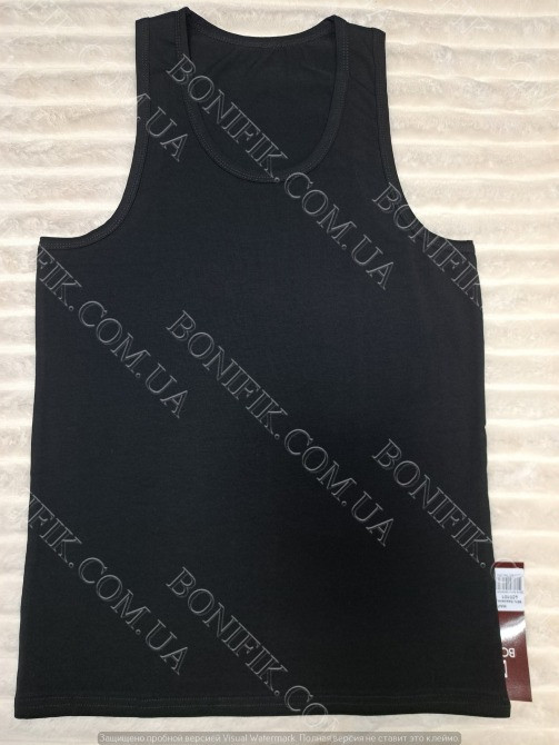 Мужская чёрная хлопковая майка ТМ "BONO" (арт. М 950101) Кривий Ріг - зображення 4