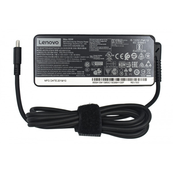 Блок живлення Lenovo 20V 65W 3.25A USB Type-C + каб.жив. (ADLX65YCC3D) (Код товару:43149) Харків - зображення 1